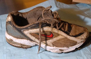Una de las zapatillas encontradas